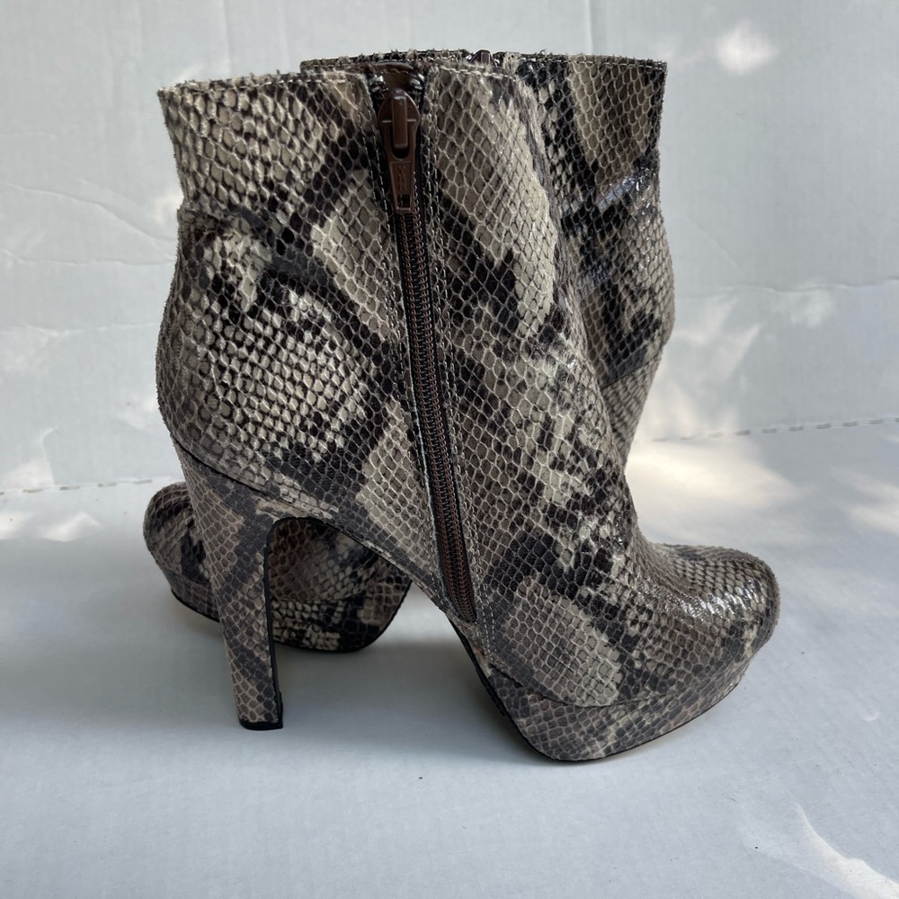 Heeled Snake Skin Booties